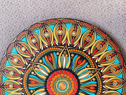 11 Inch Hand Painted Mandala - Resting Light