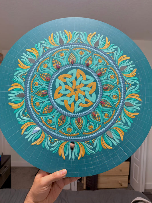 Deep Sea Mandala - 18 Inch Hand Painted Mandala