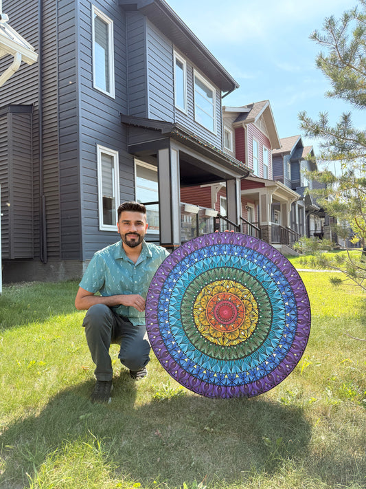 36 Inch Hand Painted Mandala - Chakra