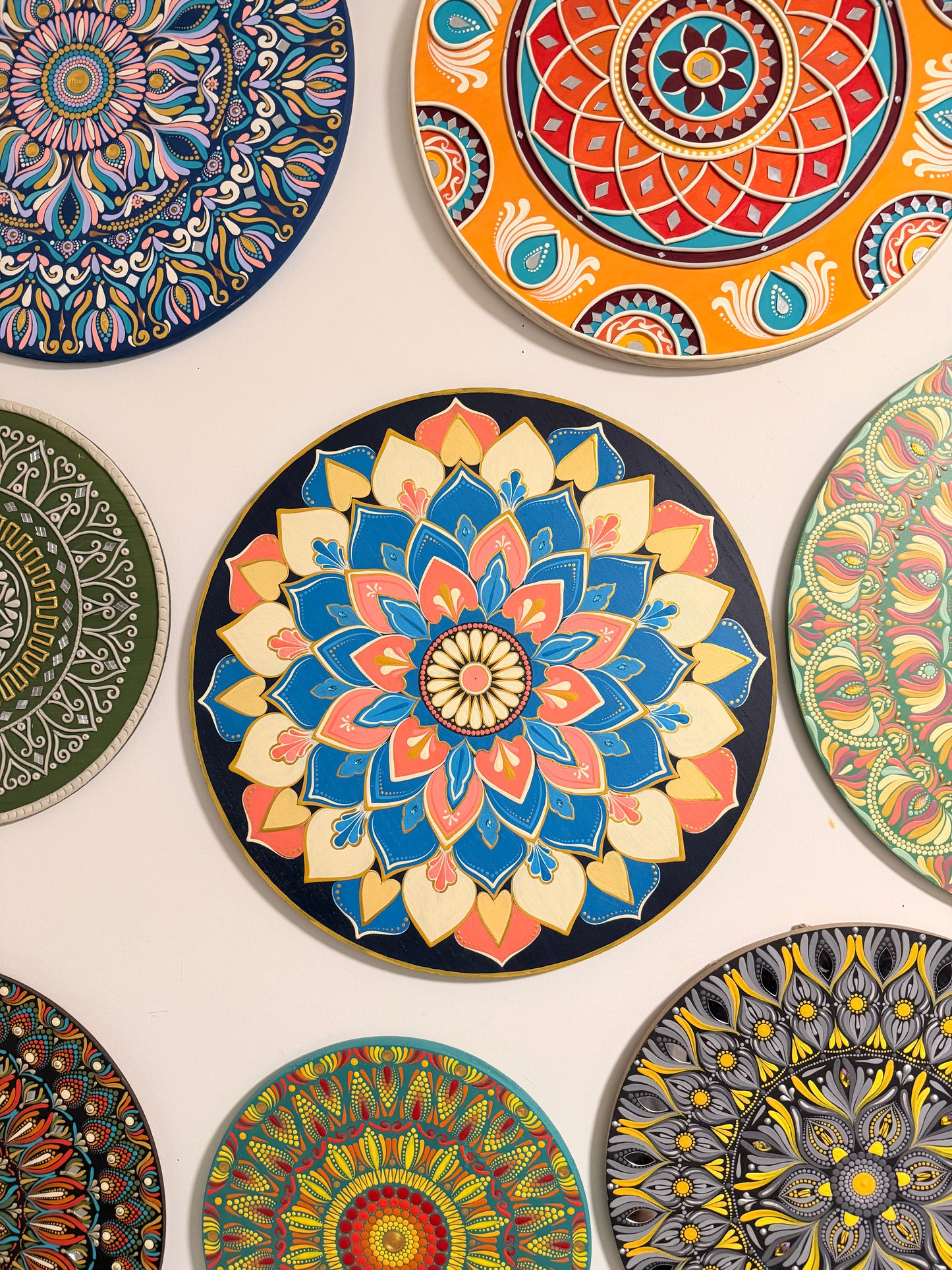 Sakura Skies - 18 Inch Hand Painted Mandala