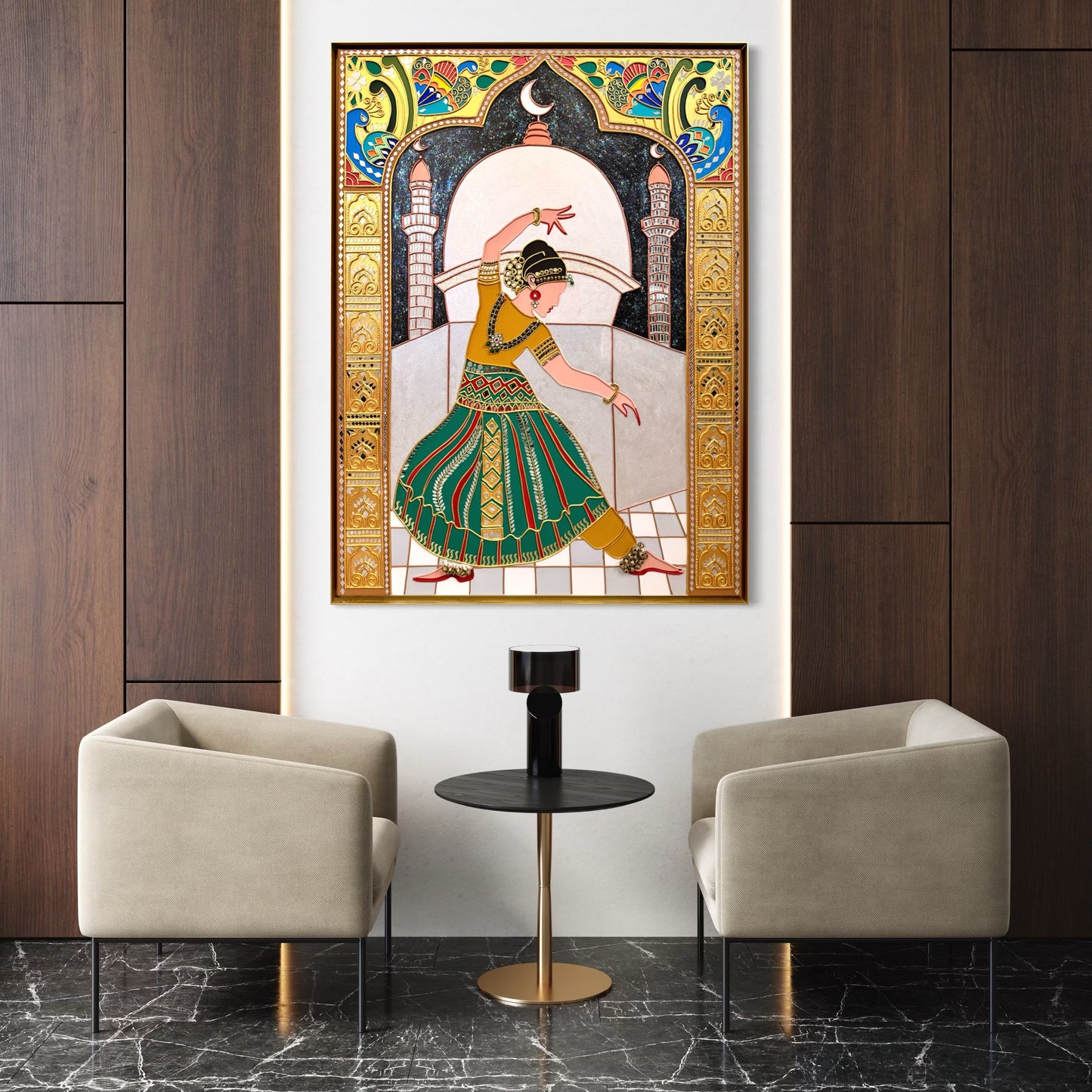 Handmade Lippan Art: Taj Mahal Inspired Clay and Mirror Painting