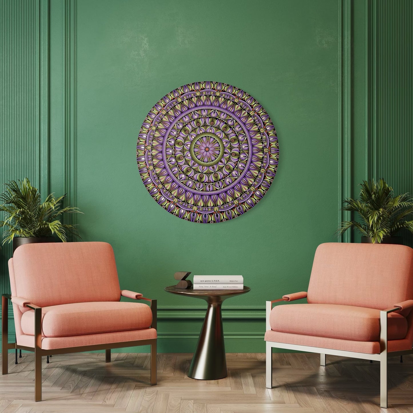 36 Inch Mandala - Hand Painted Celestial Orchid