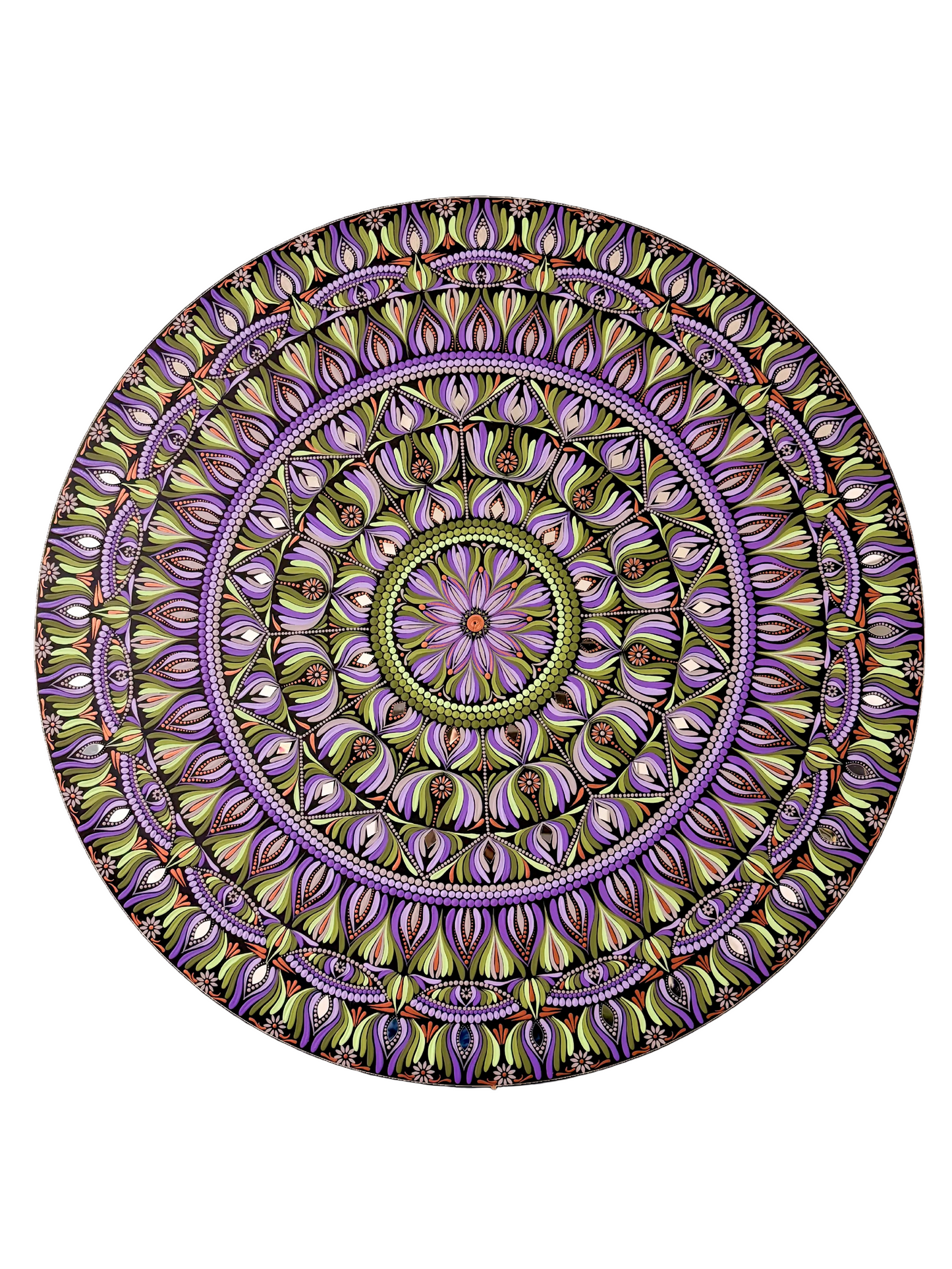 36 Inch Mandala - Hand Painted Celestial Orchid