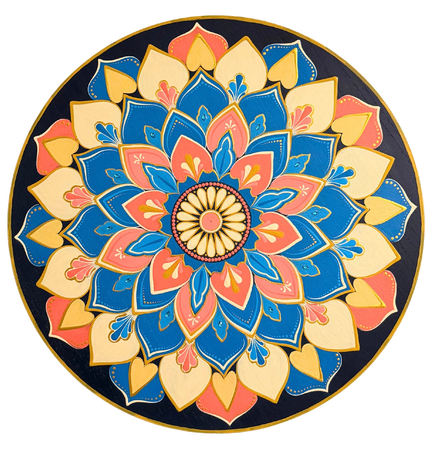 Sakura Skies - 18 Inch Hand Painted Mandala
