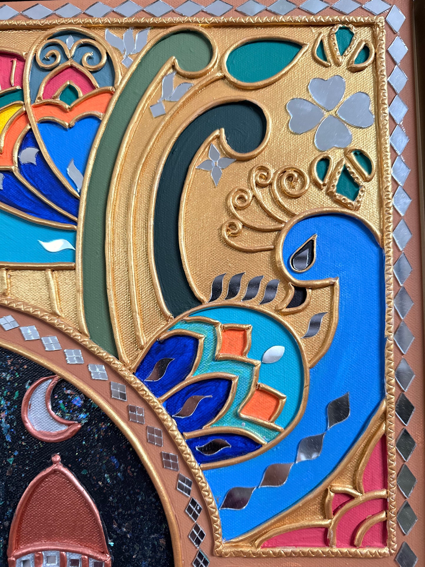 Handmade Lippan Art: Taj Mahal Inspired Clay and Mirror Painting
