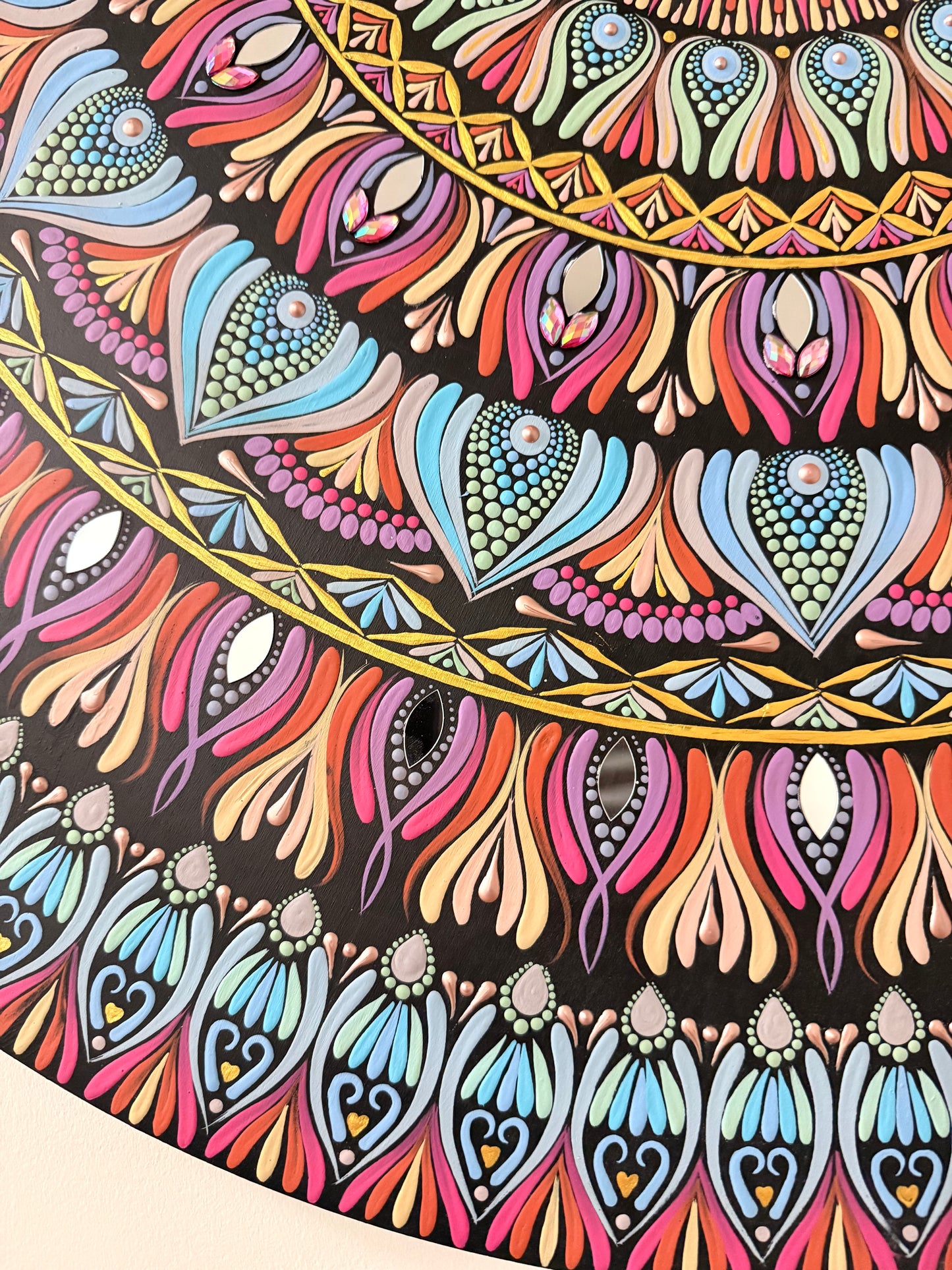 36 Inch Hand Painted Mandala - Shoreline Bloom