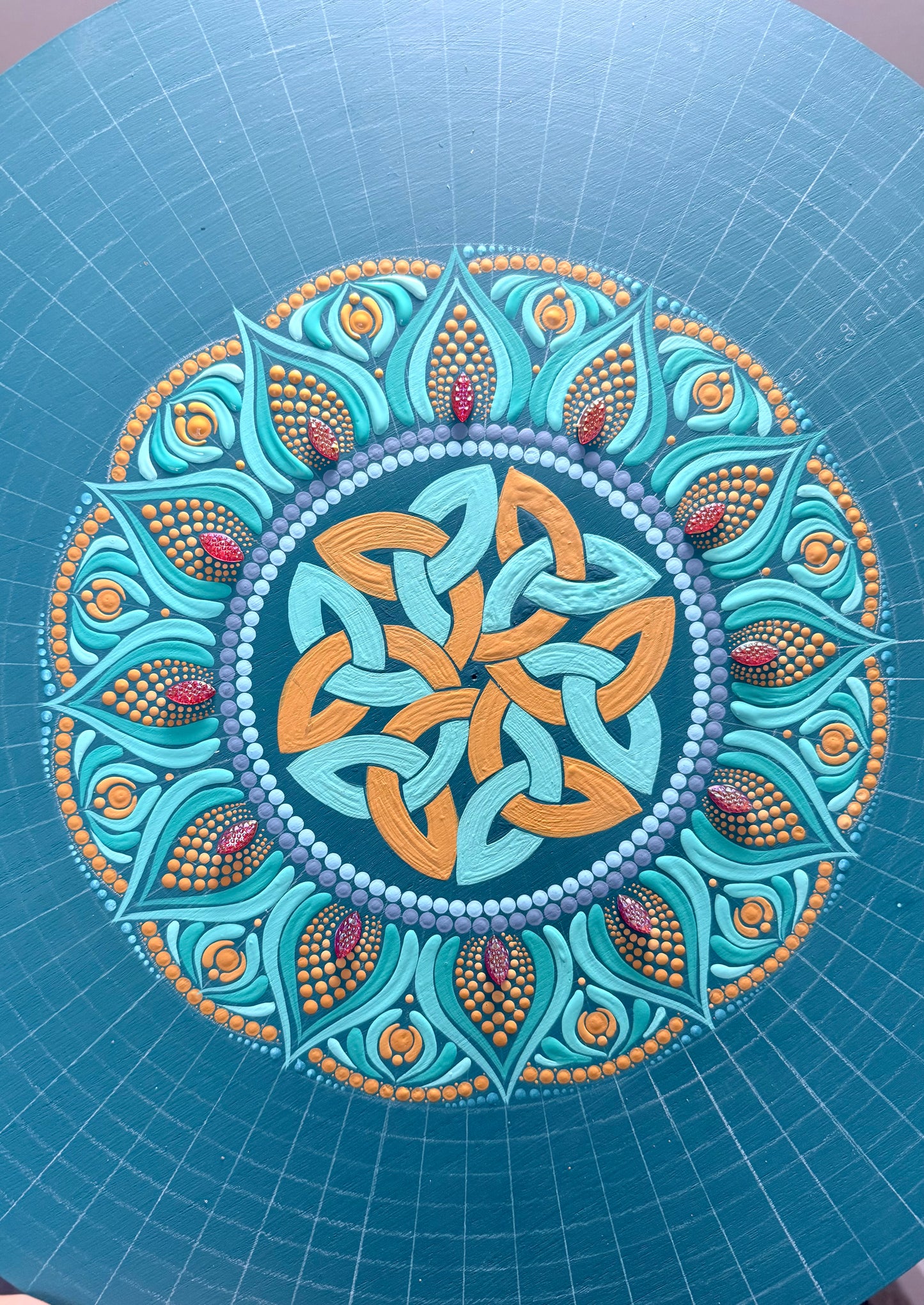 Deep Sea Mandala - 18 Inch Hand Painted Mandala