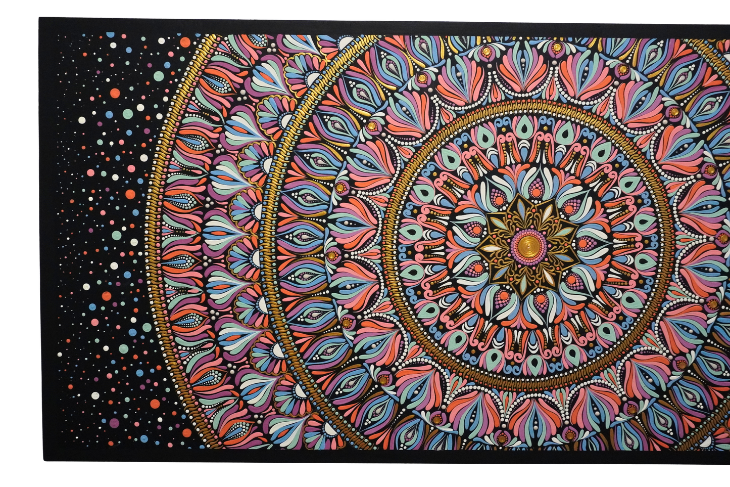Cosmic Mandala | Hand-Painted Statement Artwork Rectangle (48” x 22")