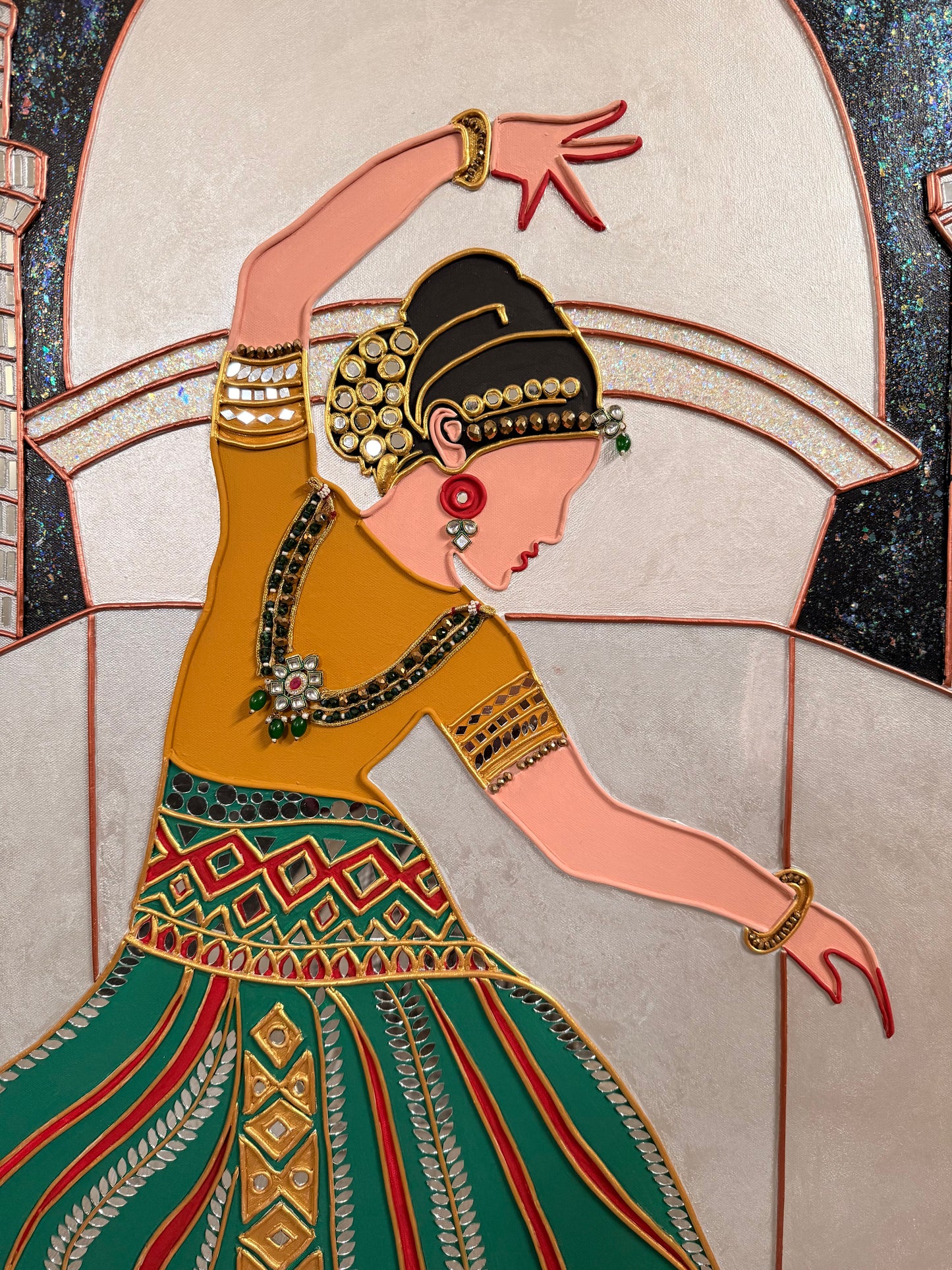 Handmade Lippan Art: Taj Mahal Inspired Clay and Mirror Painting