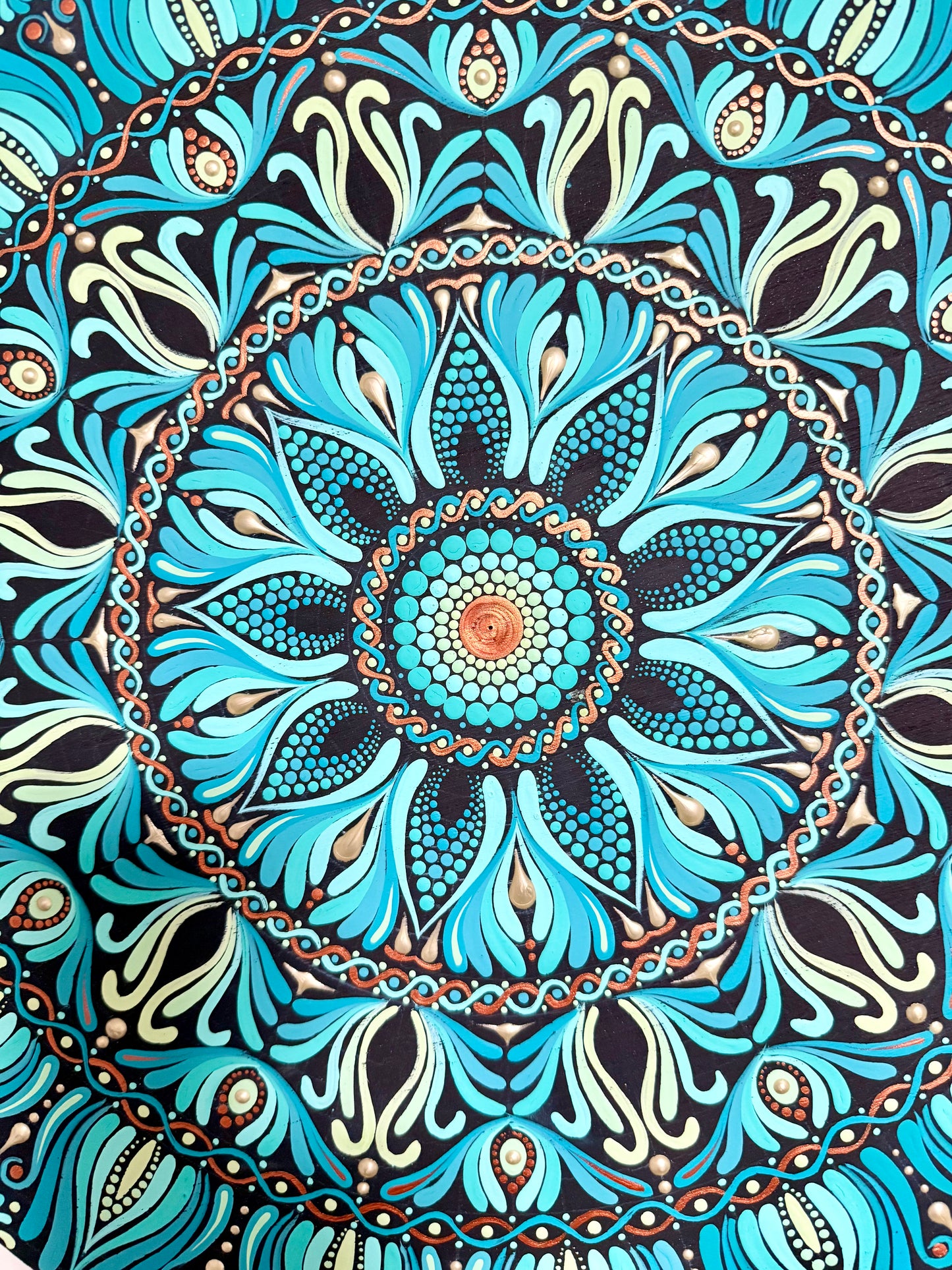 Stillwater Bloom - 18 Inch Hand Painted Mandala