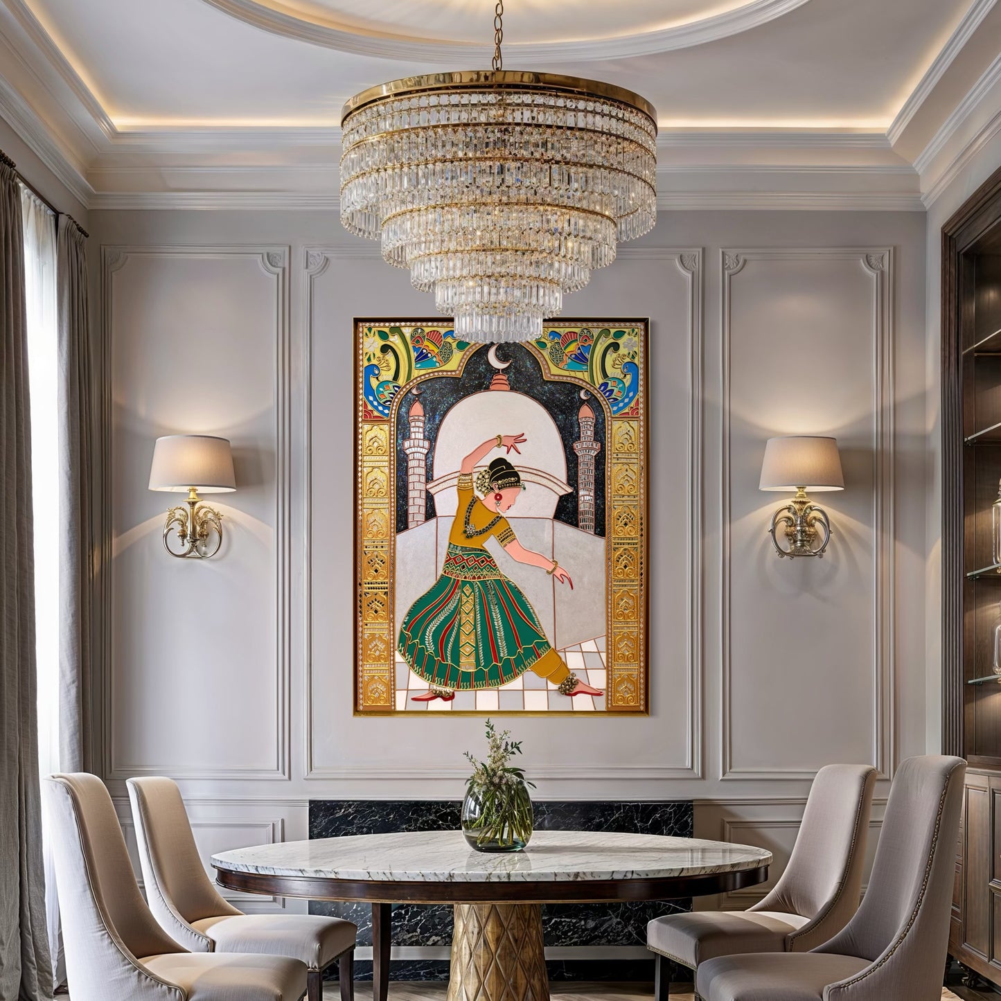 Handmade Lippan Art: Taj Mahal Inspired Clay and Mirror Painting