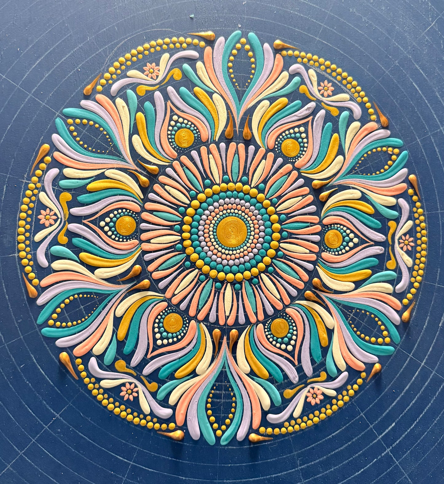 Indigo Enpress - 18 Inch Hand Painted Mandala