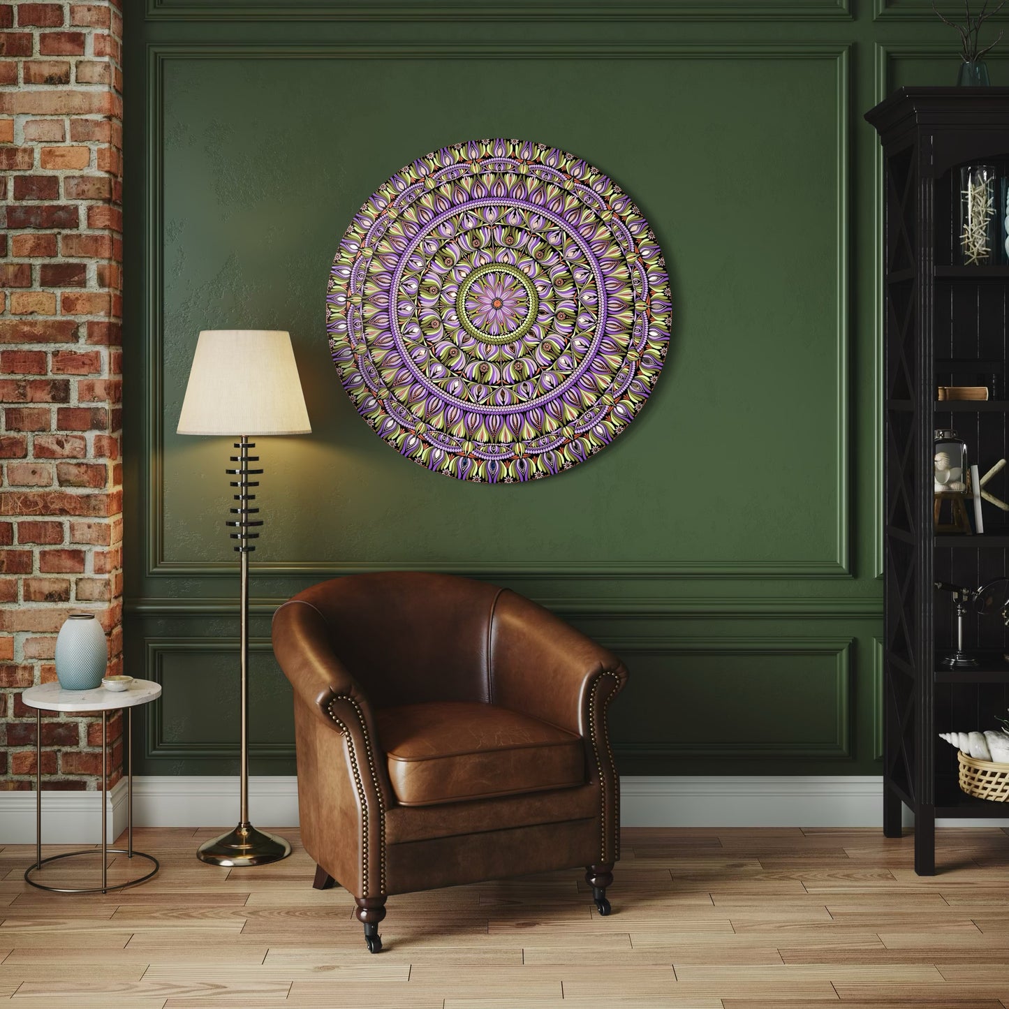 36 Inch Mandala - Hand Painted Celestial Orchid