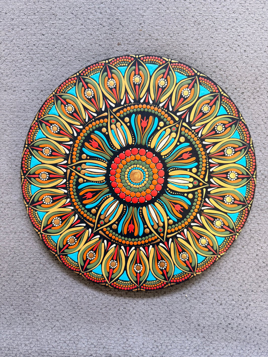 11 Inch Hand Painted Mandala - Resting Light