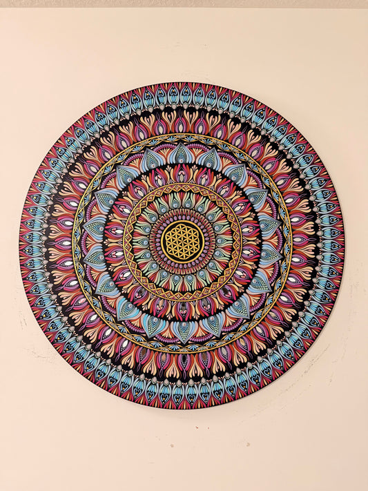 36 Inch Hand Painted Mandala - Shoreline Bloom