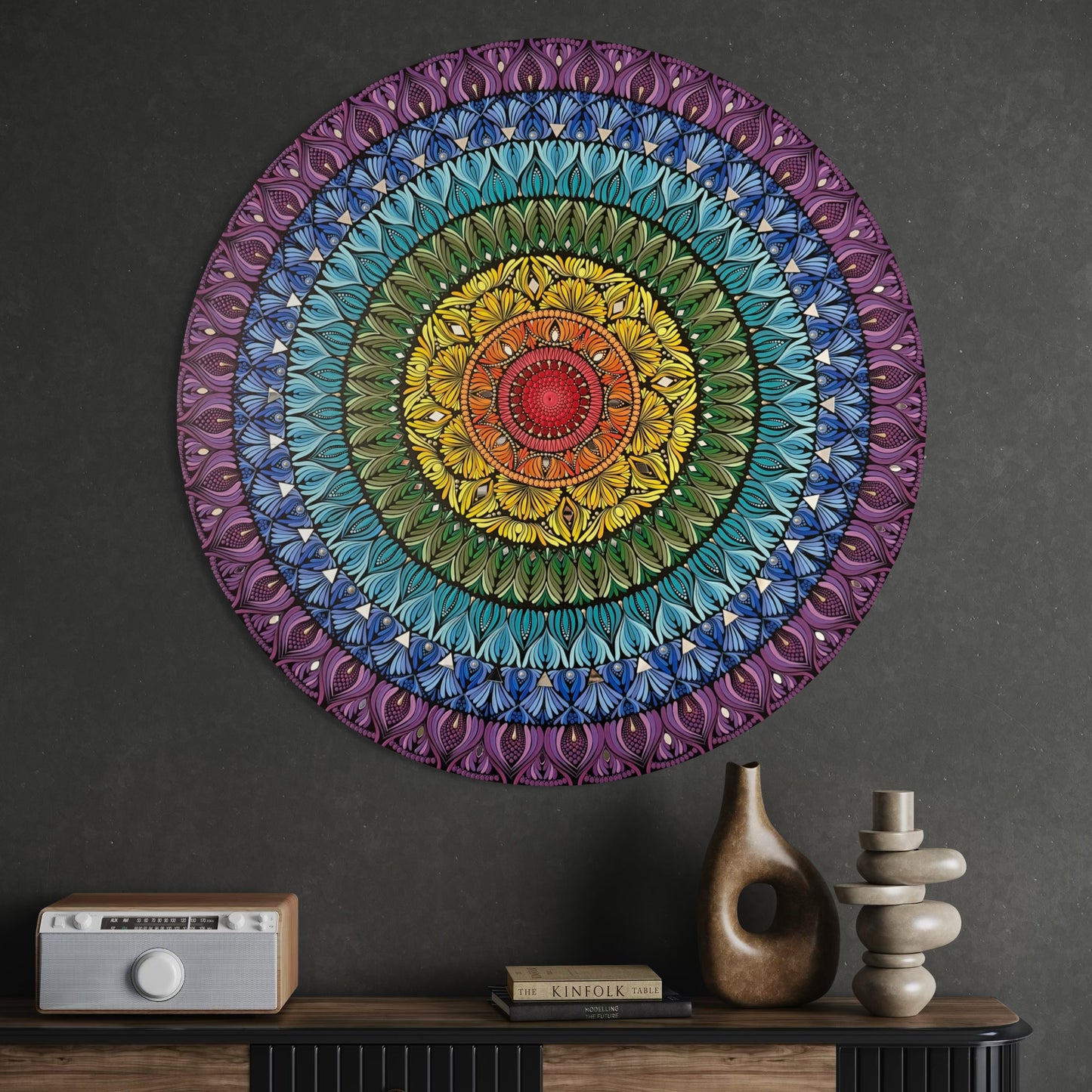 36 Inch Hand Painted Mandala - Chakra
