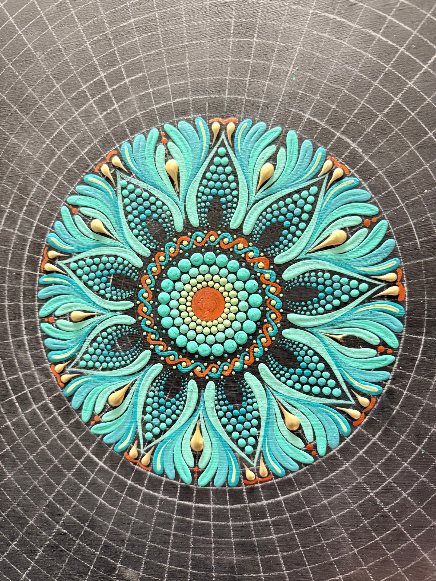 Stillwater Bloom - 18 Inch Hand Painted Mandala