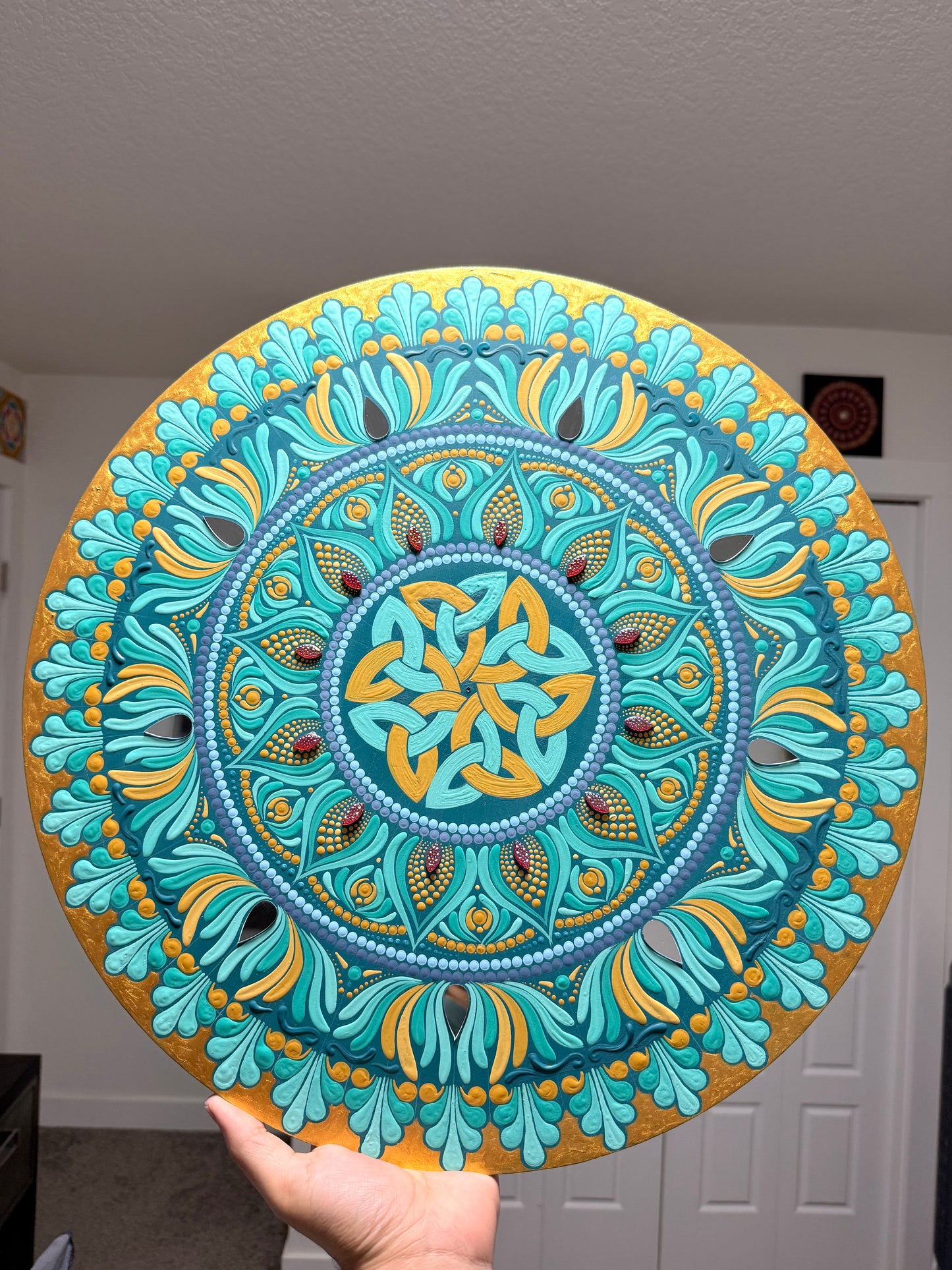 Deep Sea Mandala - 18 Inch Hand Painted Mandala