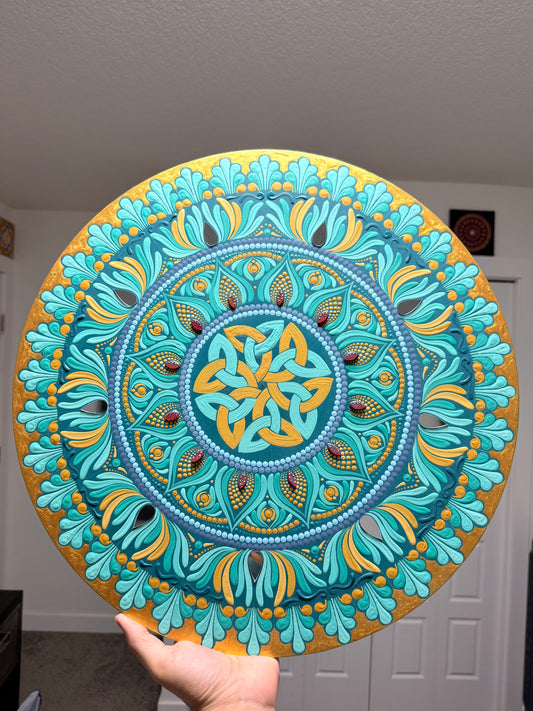 Deep Sea Mandala - 18 Inch Hand Painted Mandala
