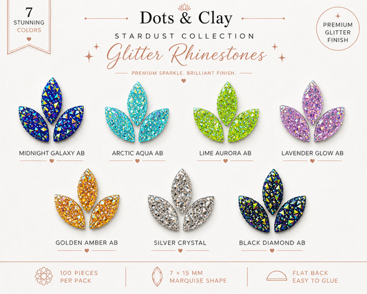 100pcs Flatback Horse Eye Rhinestones | 7x15mm Glitter Rhinestones | Mandala Painting | Lippan Art | Resin Crafts | DIY Decor