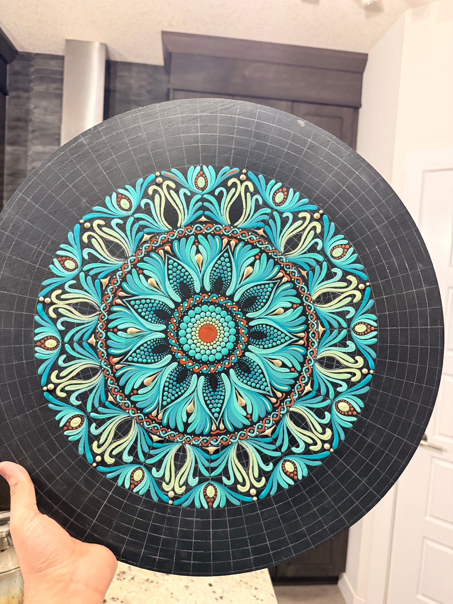 Stillwater Bloom - 18 Inch Hand Painted Mandala