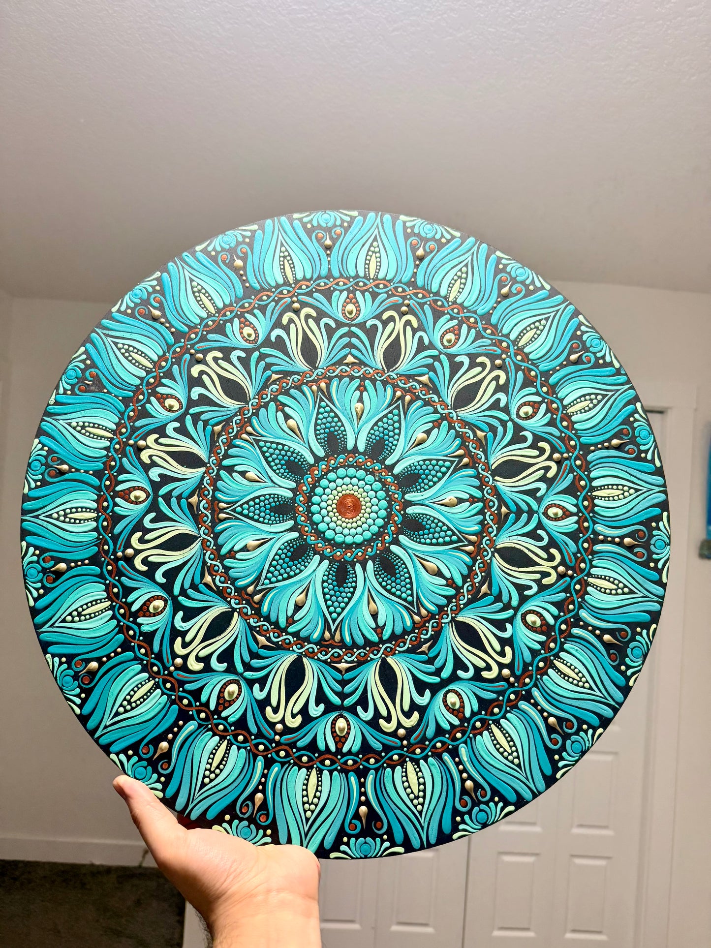 Stillwater Bloom - 18 Inch Hand Painted Mandala