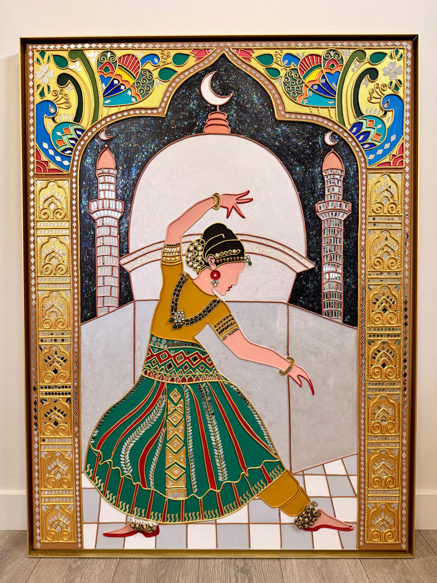 Handmade Lippan Art: Taj Mahal Inspired Clay and Mirror Painting