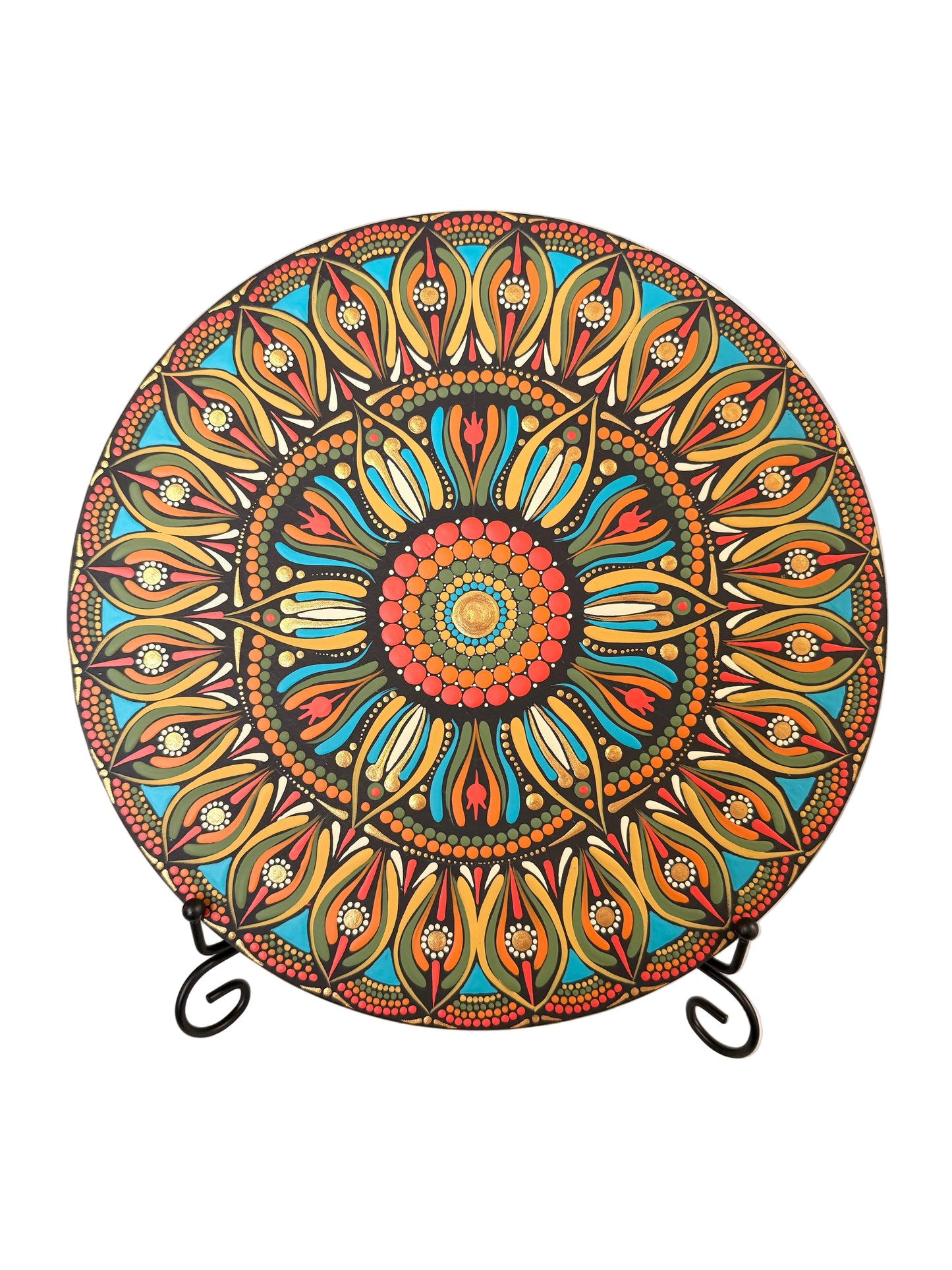 11 Inch Hand Painted Mandala - Resting Light