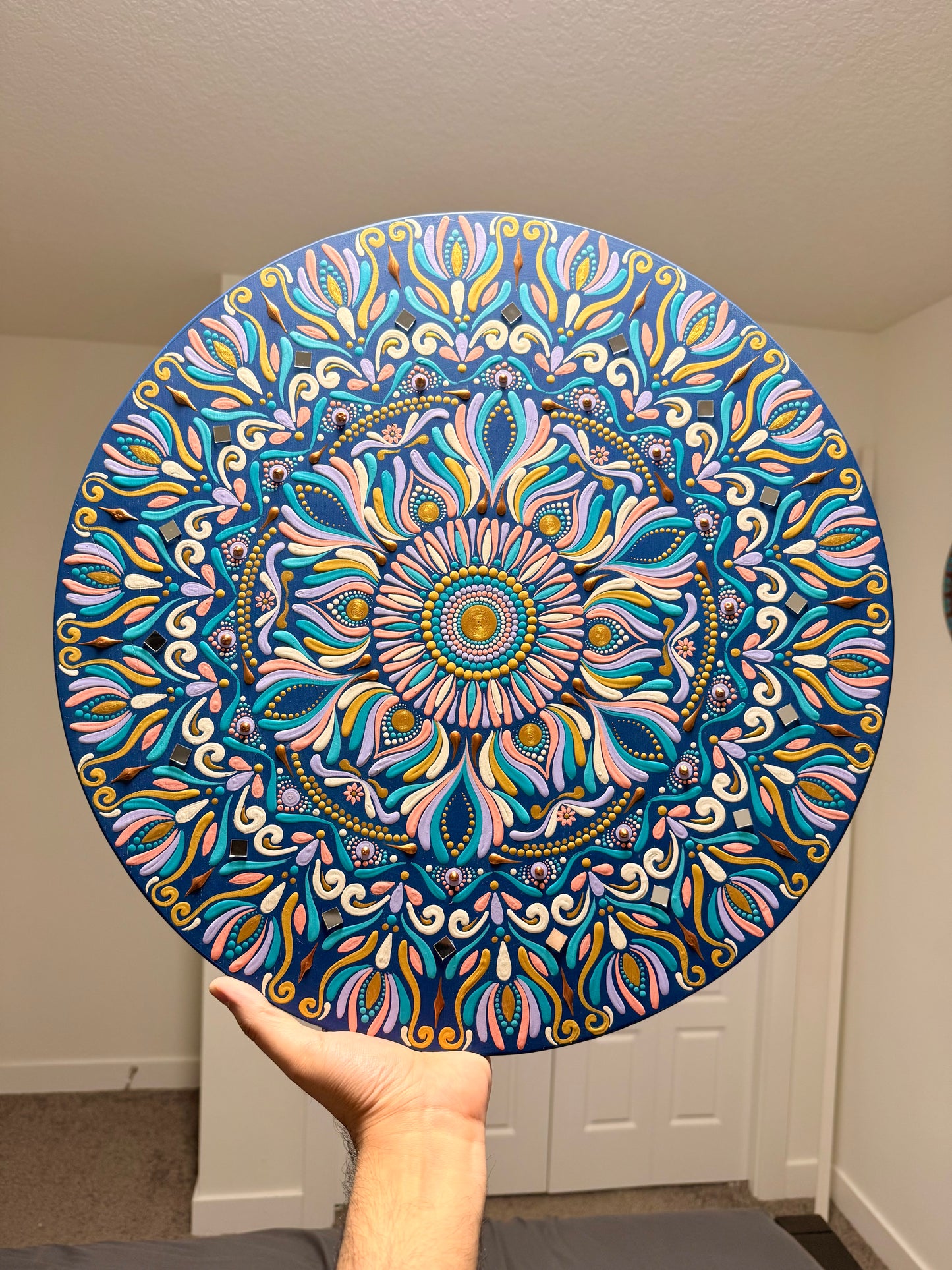 Indigo Enpress - 18 Inch Hand Painted Mandala
