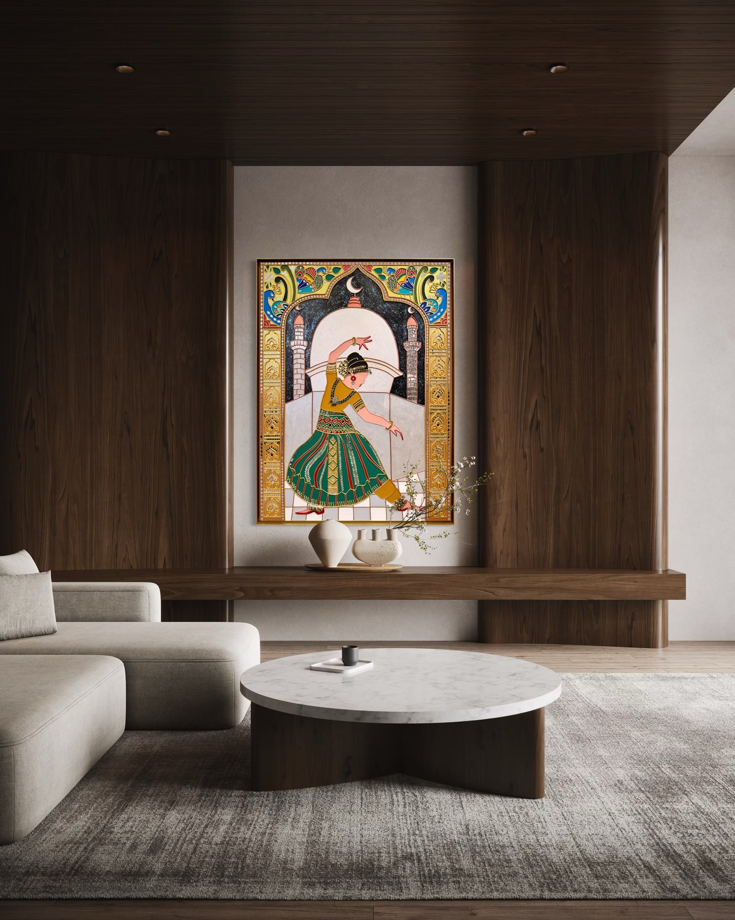 Handmade Lippan Art: Taj Mahal Inspired Clay and Mirror Painting