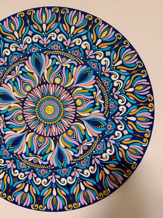 Indigo Enpress - 18 Inch Hand Painted Mandala