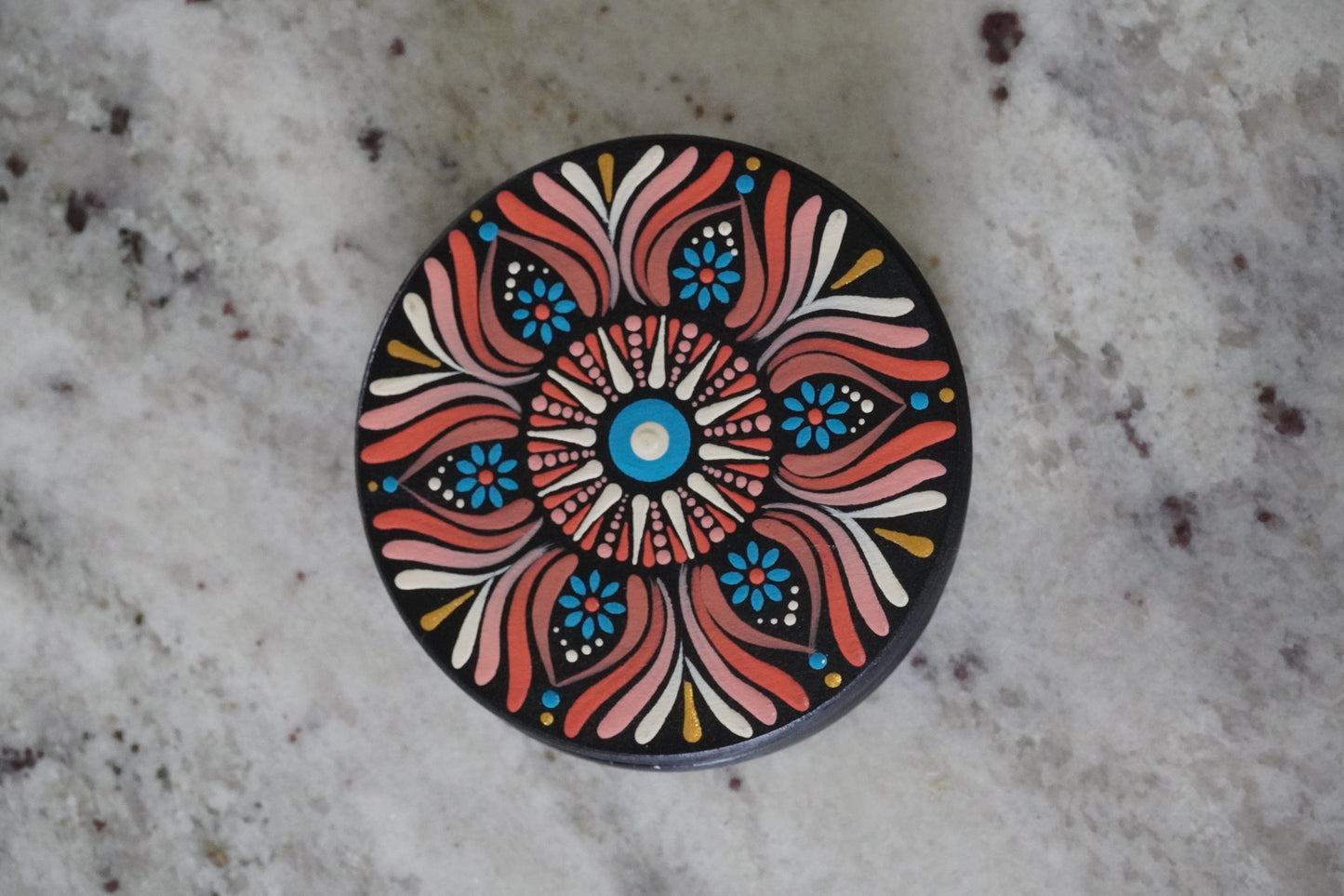 Hand-Painted Mandala Coaster Set - Set of 4