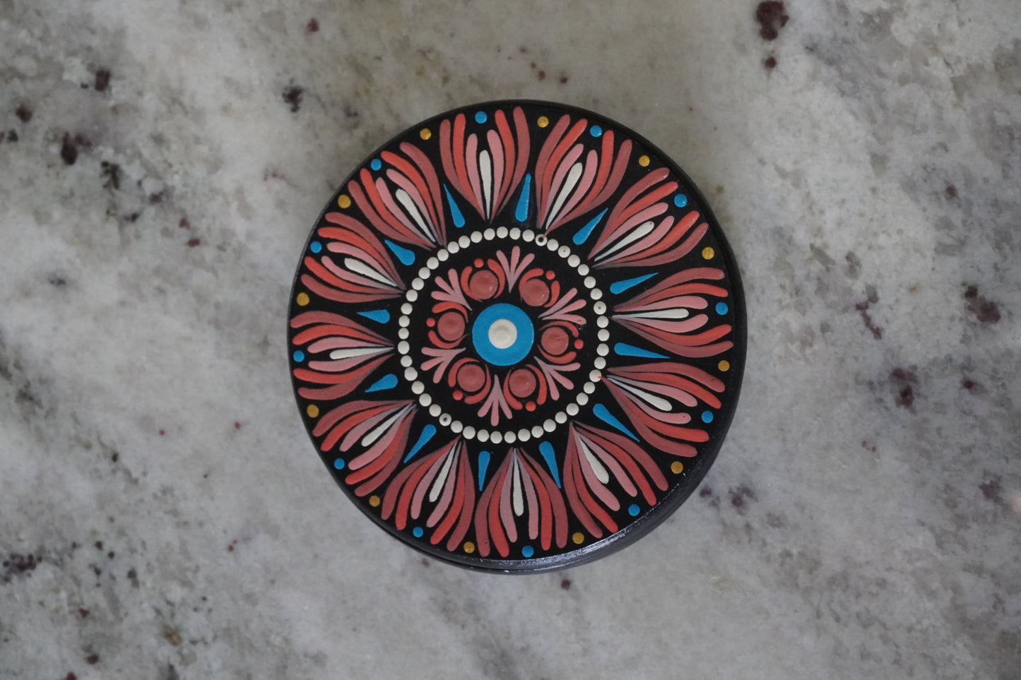 Hand-Painted Mandala Coaster Set - Set of 4