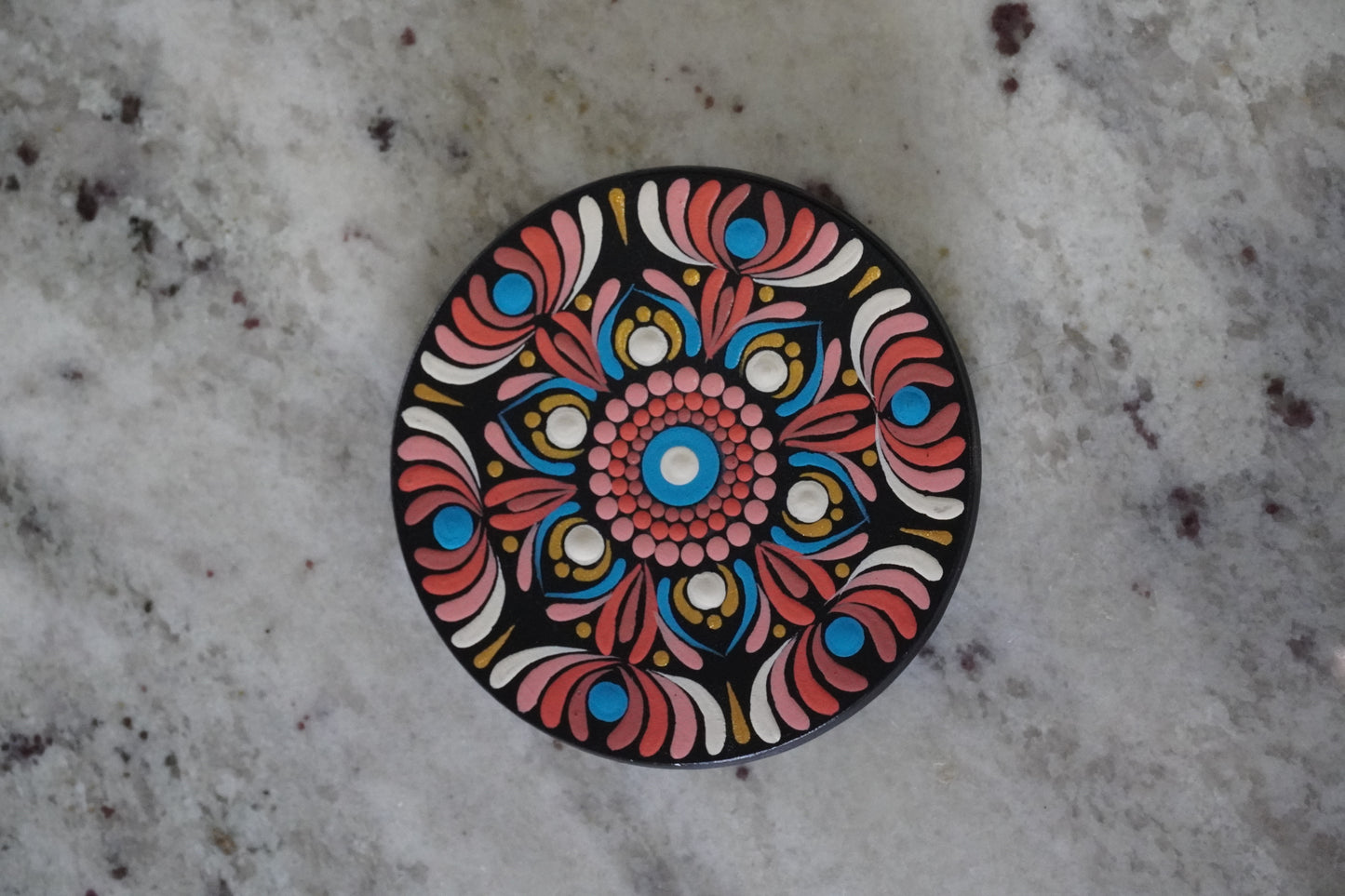 Hand-Painted Mandala Coaster Set - Set of 4