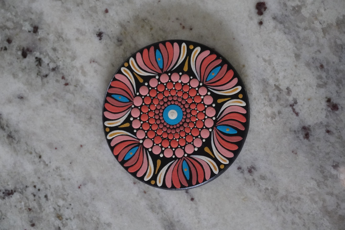 Hand-Painted Mandala Coaster Set - Set of 4