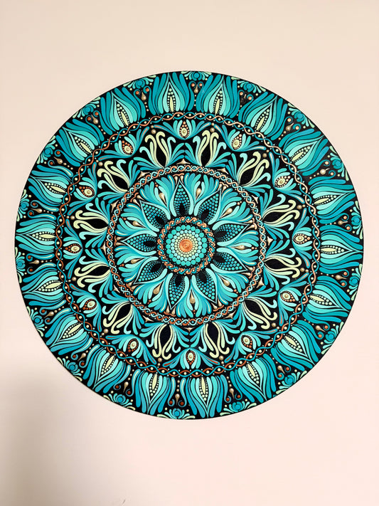 Stillwater Bloom - 18 Inch Hand Painted Mandala