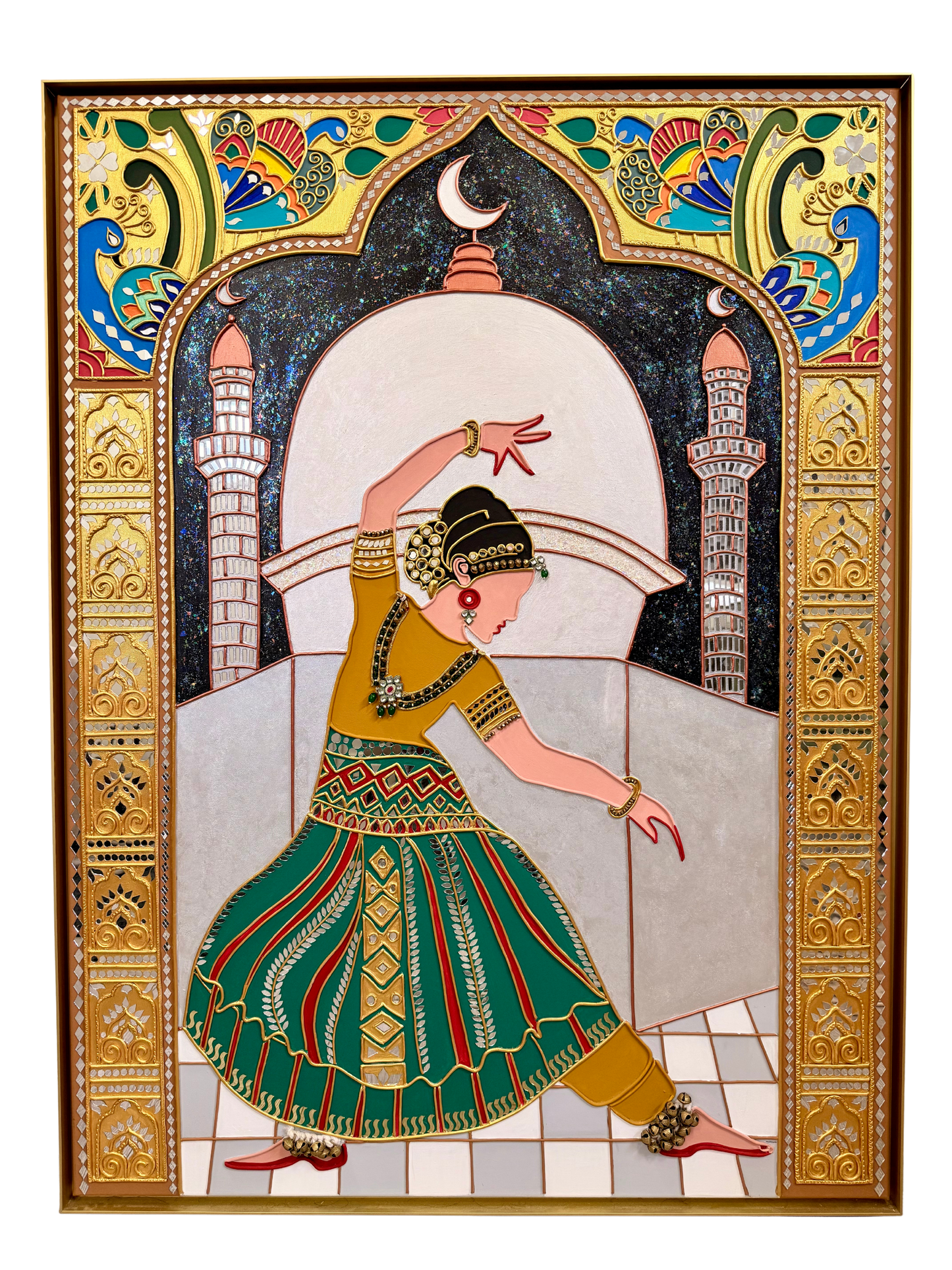 Handmade Lippan Art: Taj Mahal Inspired Clay and Mirror Painting