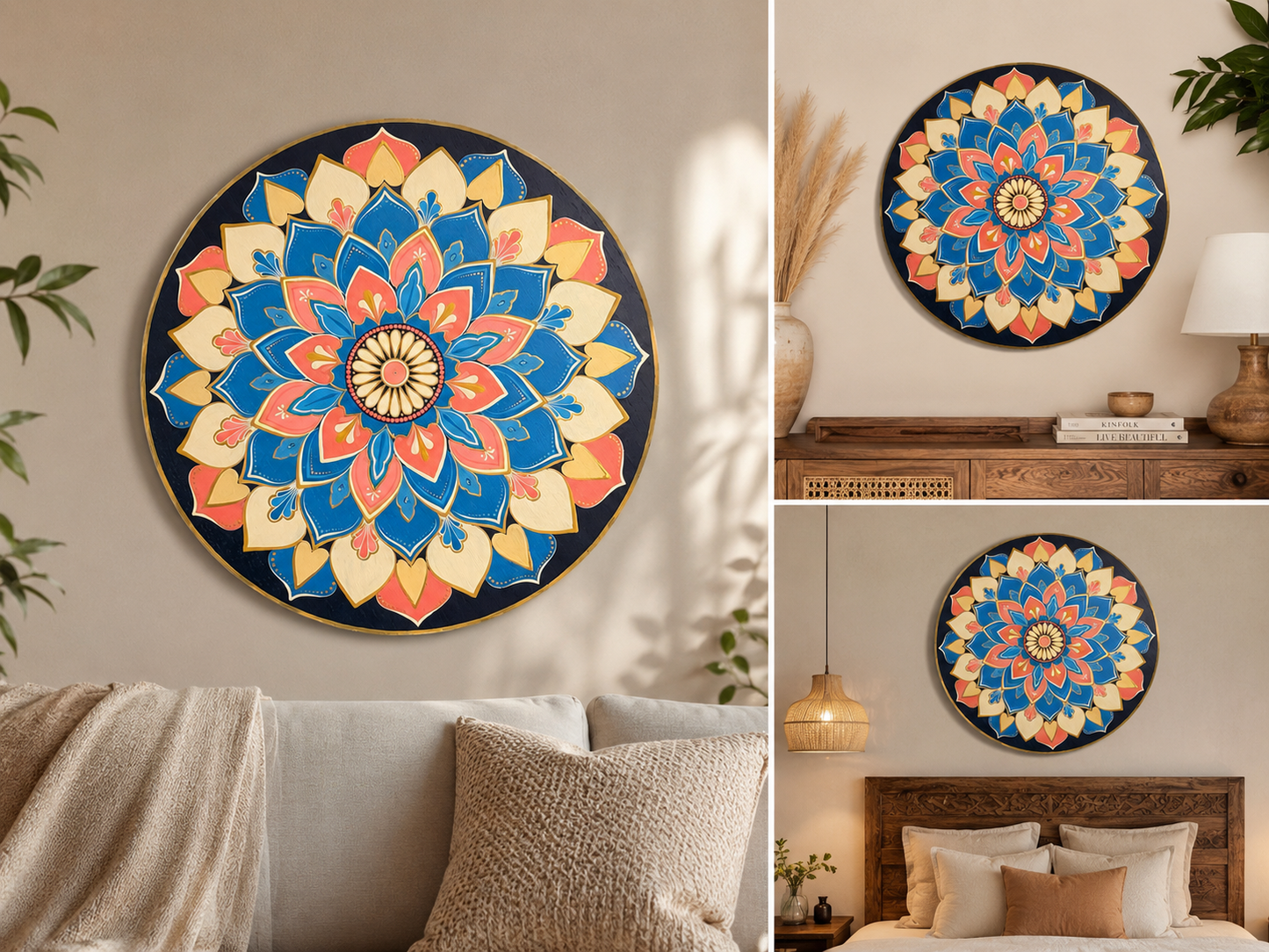 Sakura Skies - 18 Inch Hand Painted Mandala