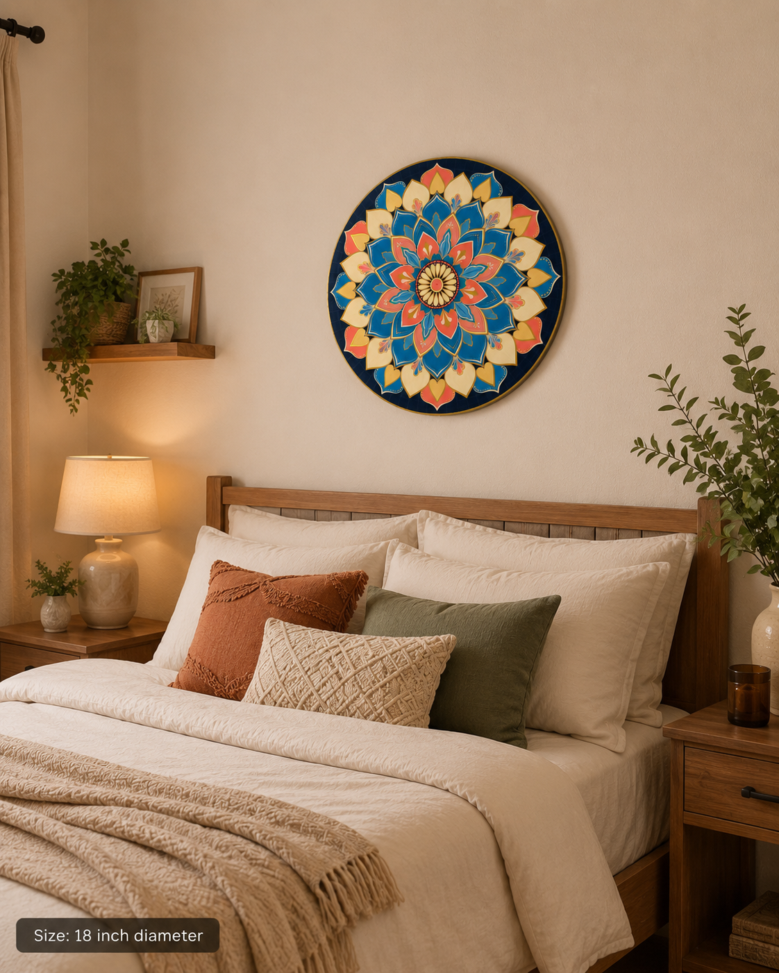 Sakura Skies - 18 Inch Hand Painted Mandala