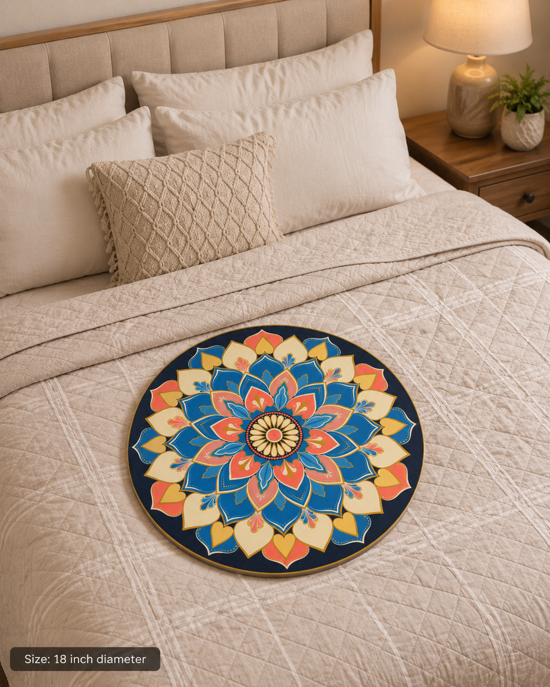 Sakura Skies - 18 Inch Hand Painted Mandala