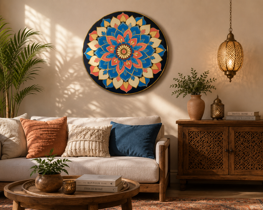 Sakura Skies - 18 Inch Hand Painted Mandala