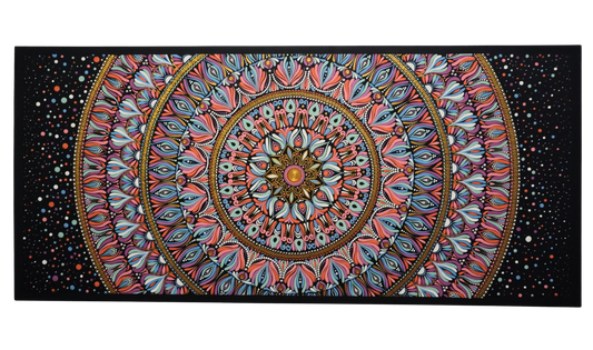 Cosmic Mandala | Hand-Painted Statement Artwork Rectangle (48” x 22")