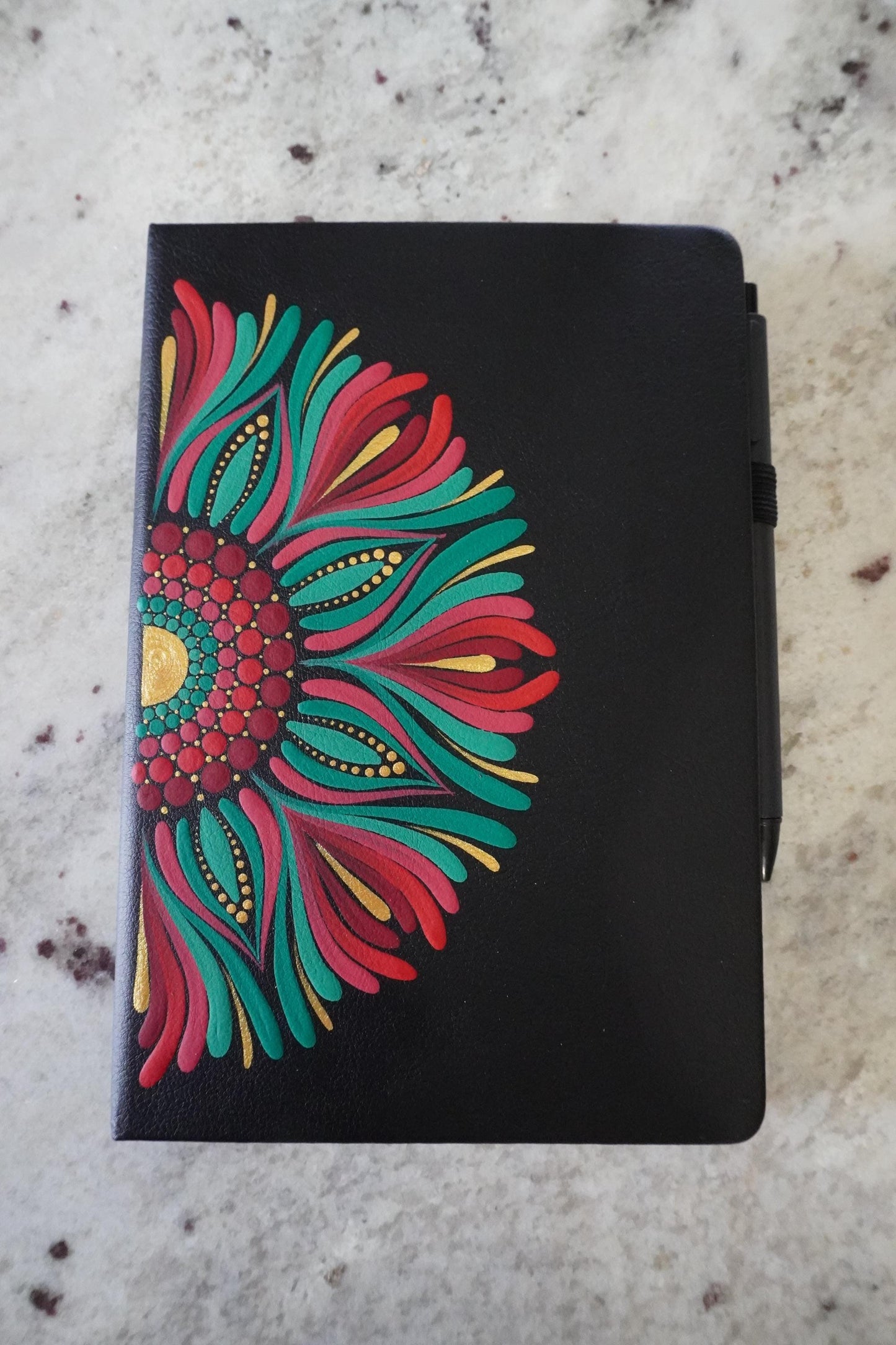 Hand Painted Mandala Journal: A5 Boho Notebook, Handmade Stationery