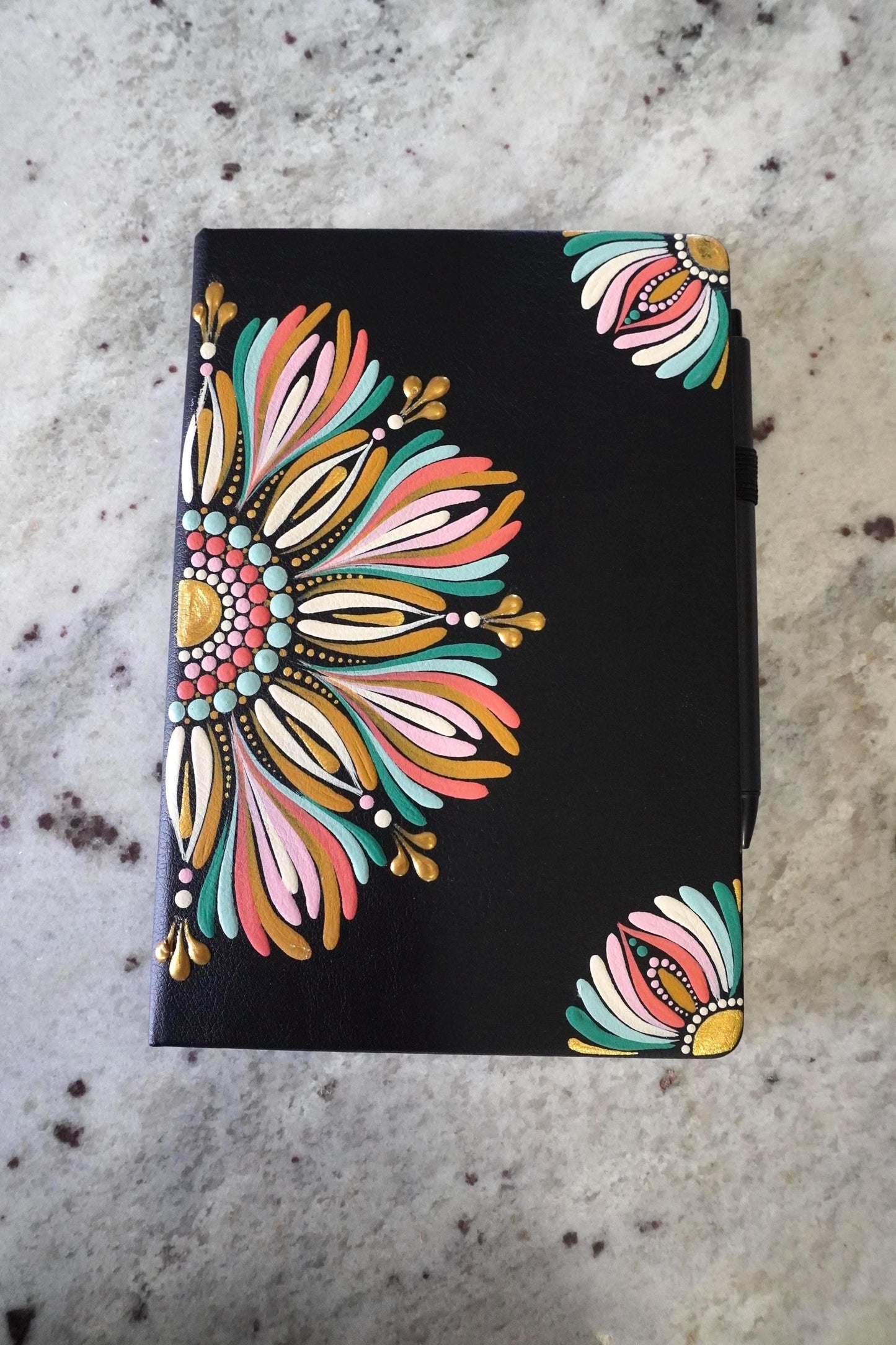 Hand Painted Mandala Journal: A5 Boho Notebook, Handmade Stationery