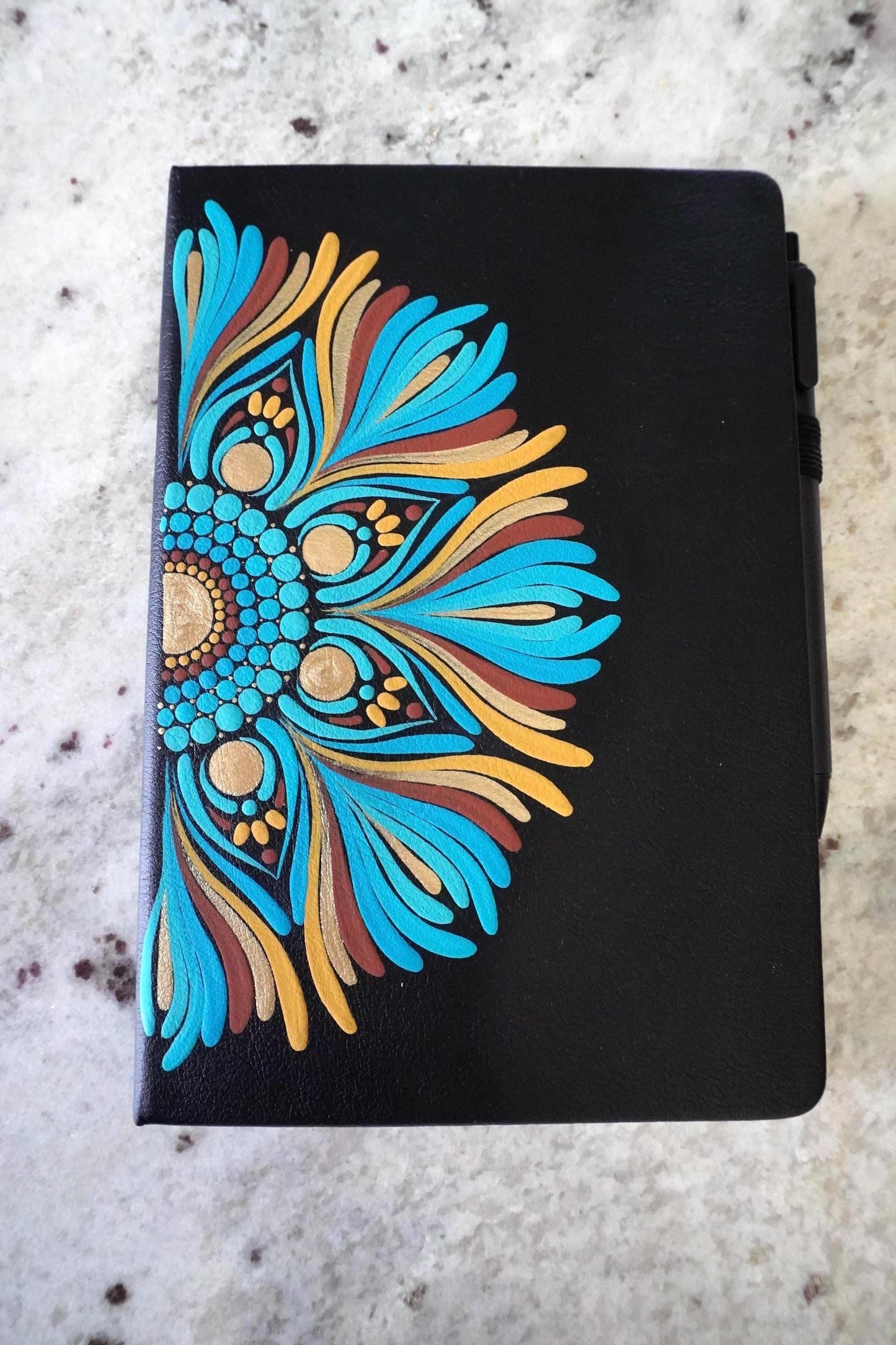 Hand Painted Mandala Journal: A5 Boho Notebook, Handmade Stationery