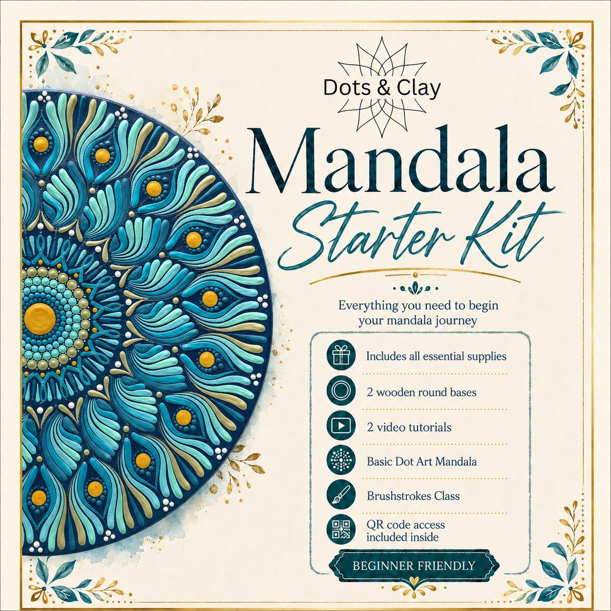 Mandala Starter Kit | Beginner Dot Art Painting with Video Tutorials